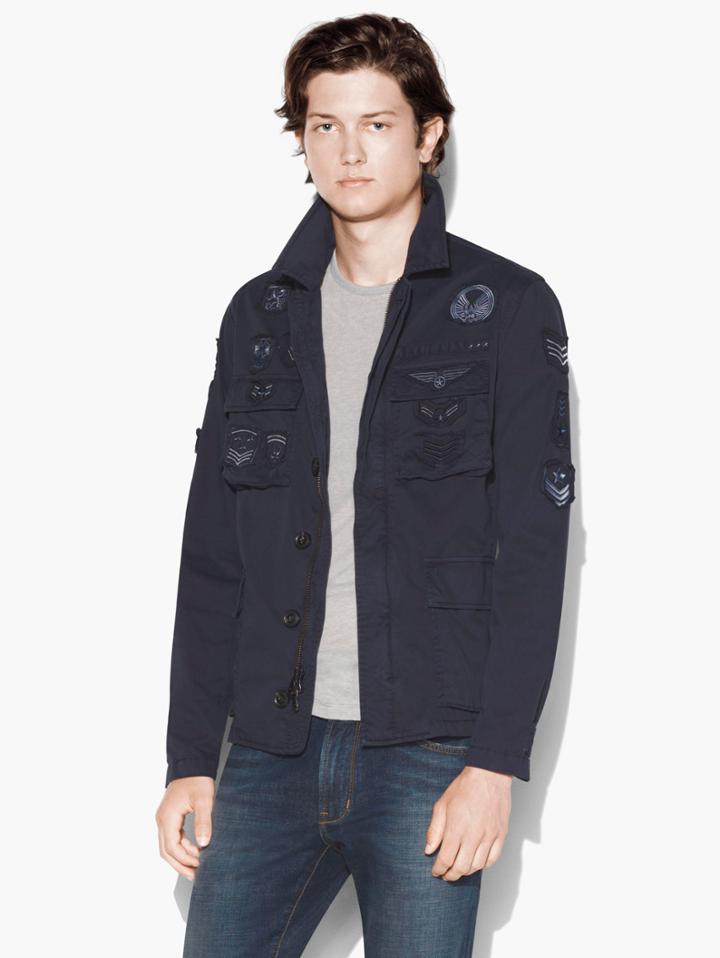 John Varvatos Flight Jacket Blue Horizon Size: Xs