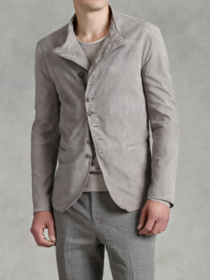 John Varvatos Asymmetric Multi Button Jacket Flint Size: 52