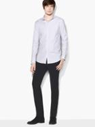 John Varvatos Micro Stripe Stand Collar Shirt Black/white Size: S