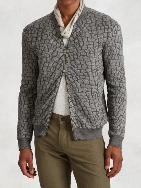 John Varvatos Linen Blend Python Jacquard Jacket
