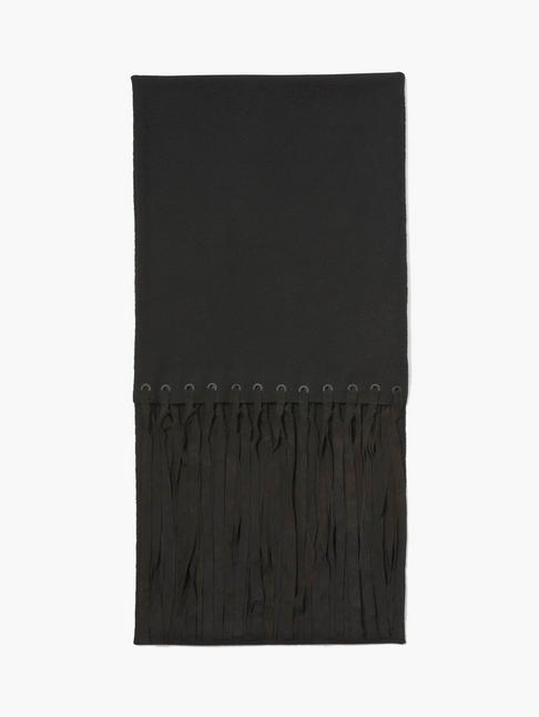 John Varvatos Merino Wool Scarf With Suede Fringe