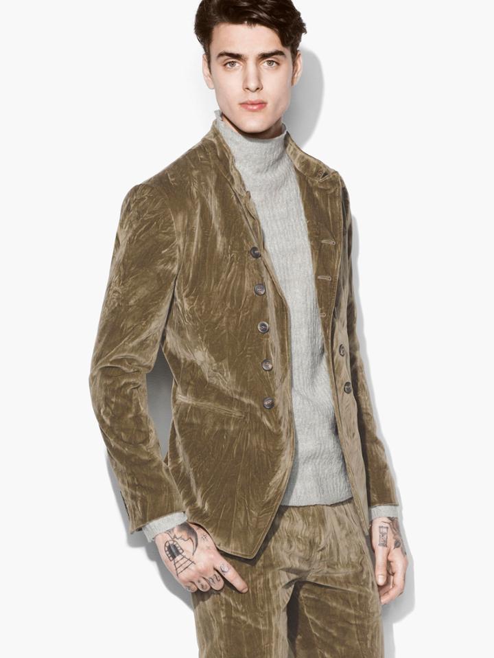 John Varvatos Velvet Double Breasted Jacket Espresso Size: 44