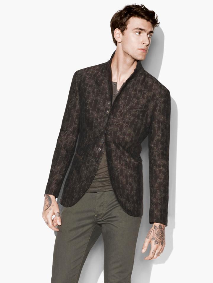 John Varvatos Ivy Jacquard Jacket Moss Green Size: 46