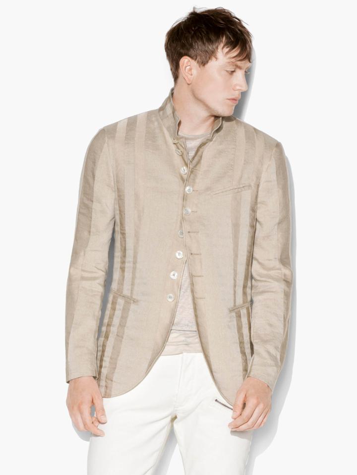 John Varvatos Paneled Multi-button Jacket Sand Size: 50