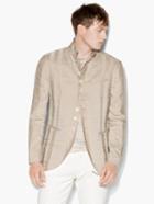 John Varvatos Paneled Multi-button Jacket Sand Size: 50