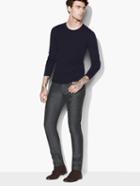 John Varvatos Mulberry Silk Crewneck Sweater Navy Size: Xs