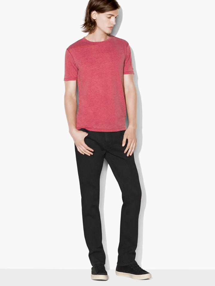 John Varvatos Burnout Knit Crewneck Brick Size: Xs