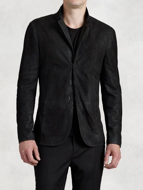 John Varvatos Suede Hook And Bar Jacket