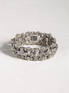 John Varvatos Sculpted Sterling Silver Bracelet With Red Topaz