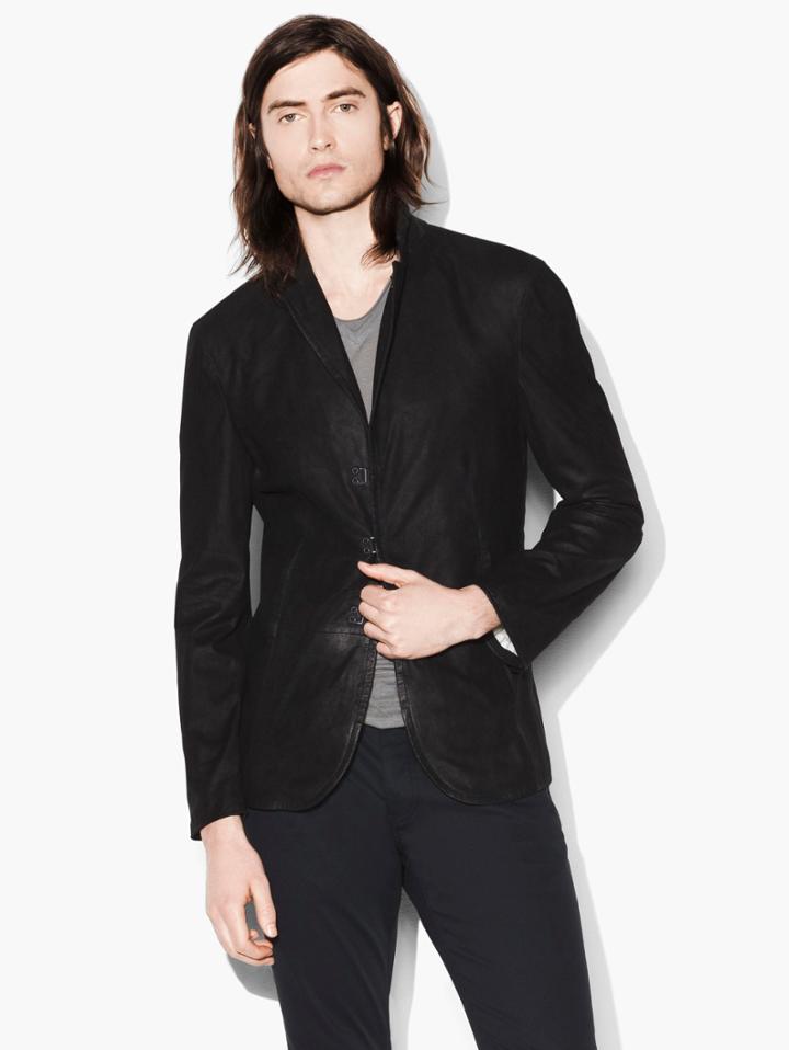 John Varvatos Suede Hook And Bar Jacket Black Size: 44