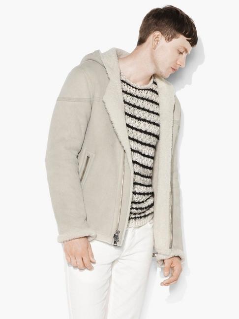 John Varvatos Hooded Shearling Jacket