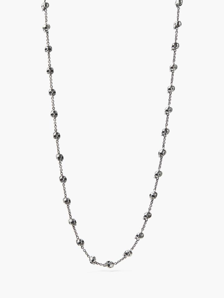 John Varvatos Silver Skull Necklace Silver