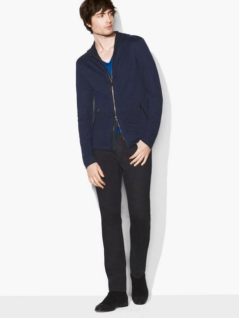 John Varvatos Asymmetric Zip Hoodie Officer Blue Size: S