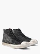 John Varvatos Feather Jacquard Mid-top Black/white Size: 7