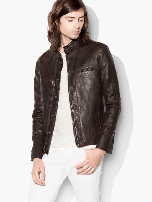 John Varvatos Burnished Moto Leather Jacket