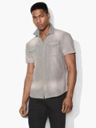 John Varvatos Short Sleeve Western Shirt Dried Sage Size: S