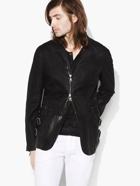 John Varvatos Zip Front Burnished Suede Jacket