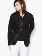 John Varvatos Zip Front Burnished Suede Jacket