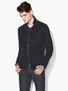 John Varvatos Stand-collar Knit Jacket Midnight Size: S