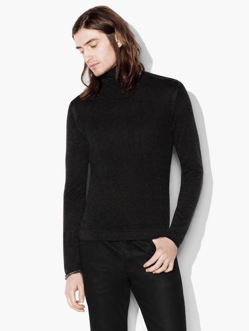 John Varvatos Reverse Print Ls Turtleneck