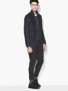John Varvatos Multi-button Suede Jacket Charcoal Size: 44