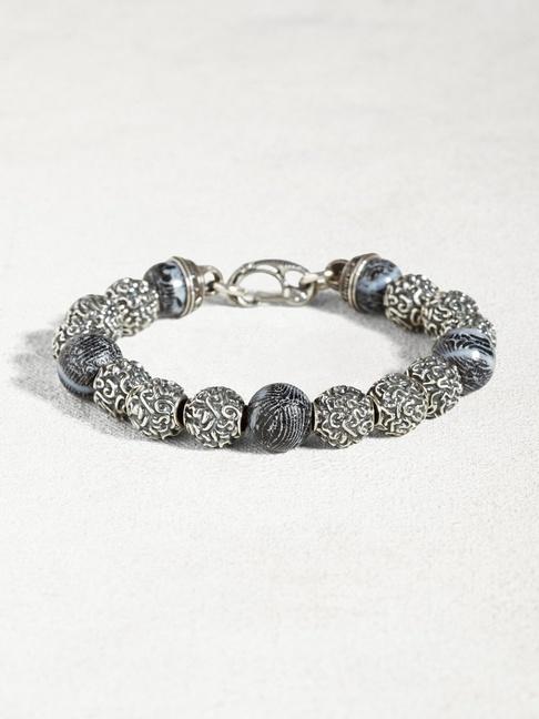 John Varvatos Sterling Silver Bracelet With Coral Beads