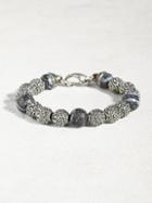 John Varvatos Sterling Silver Bracelet With Coral Beads