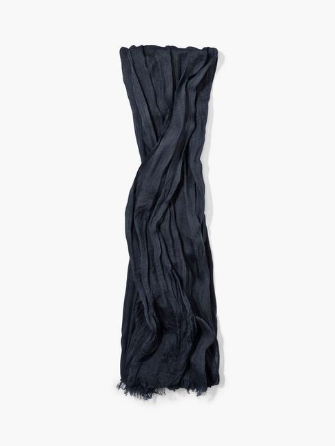 John Varvatos Solid Color Skinny Crinkle Gauze Scarf Midnight