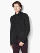 John Varvatos Diamond Stitch Zip Cardigan