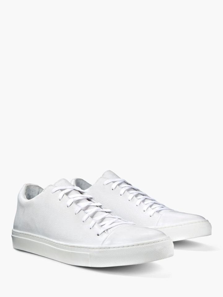 John Varvatos Reed Low Top Sneaker White Size: 7.5
