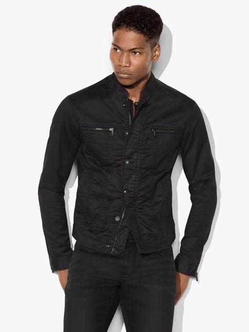 John Varvatos Band Collar Denim Jacket