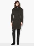 John Varvatos Quarter Length Double-breasted Coat Dark Olive Size: 52 Rg