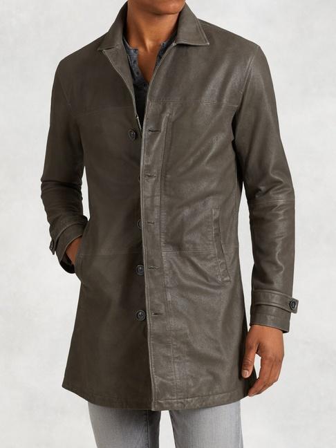 John Varvatos Goatskin Leather Trench