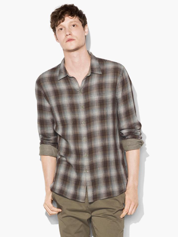 John Varvatos Reversible Shirt Chestnut Size: S