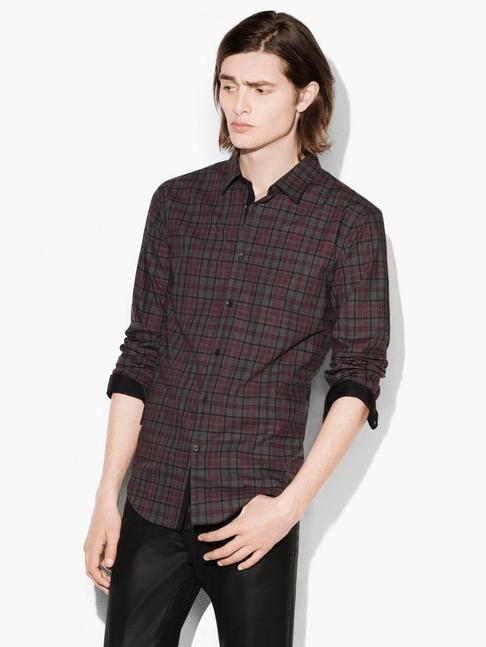 John Varvatos Window Pane Plaid Shirt