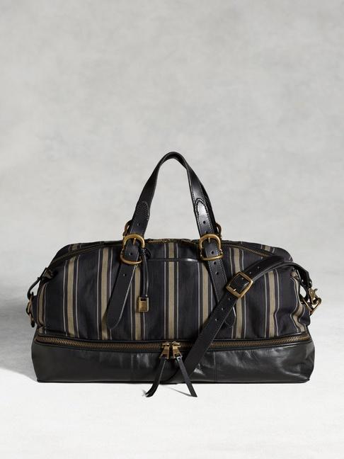 John Varvatos Bleeker Bold Stripe Zip Compartment Duffle