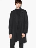 John Varvatos Double Breasted Wool Coat Black Size: 46 Rg