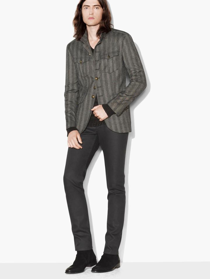John Varvatos Officers Jacket Grey Ombre Size: 46