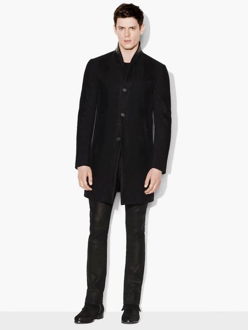 John Varvatos Tonal Striped Coat