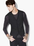 John Varvatos Virgin Wool Flannel Vest Carbon Grey Size: 48