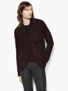 John Varvatos Suede Button Front Jacket