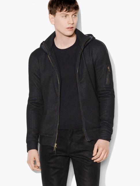 John Varvatos Zip Front Hoodie With Lux Lining