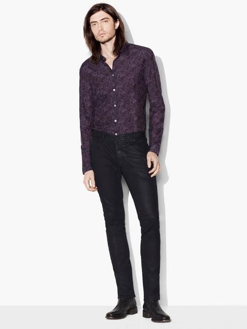 John Varvatos Washed Silk Paisley Shirt
