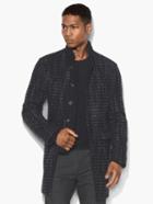 John Varvatos Stand Collar Top Coat Empire Blue Size: S