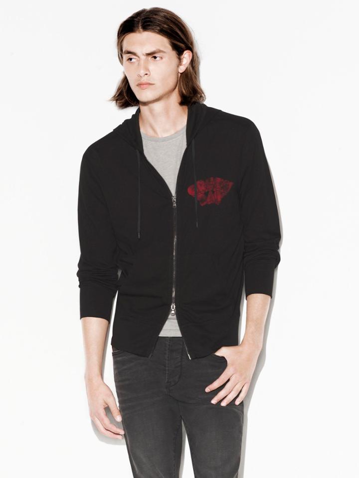 John Varvatos Green Day Hoodie Black Size: Xs