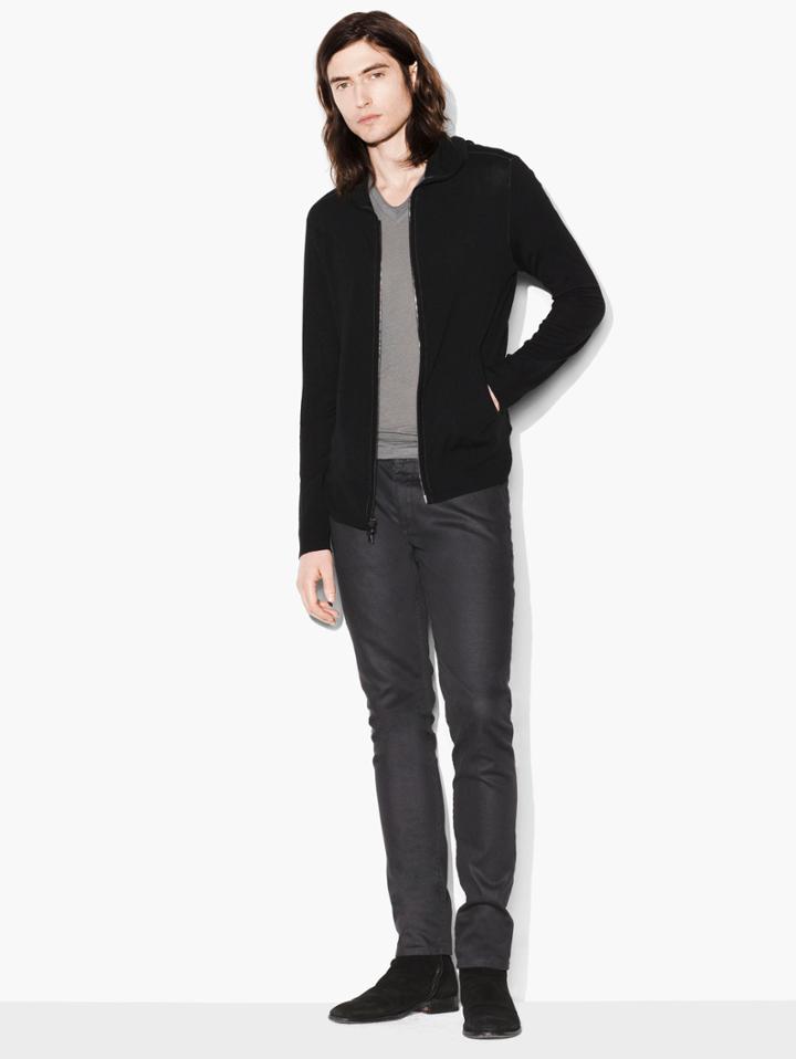 John Varvatos Merino Zip Hoodie Black Size: Xs