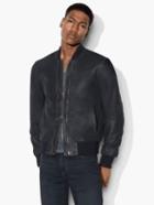 John Varvatos Burnished Suede Varsity Bomber