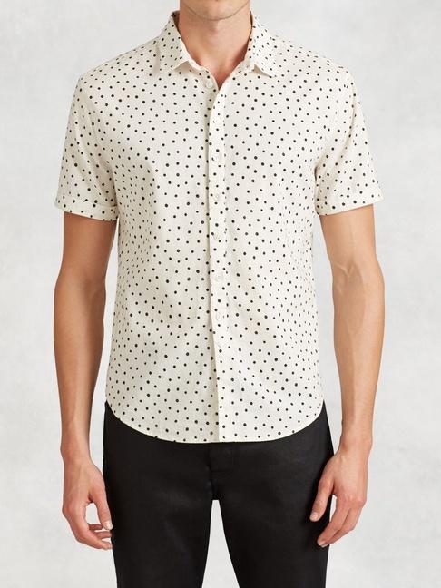 John Varvatos Abstract Polka Dot Short Sleeve Shirt