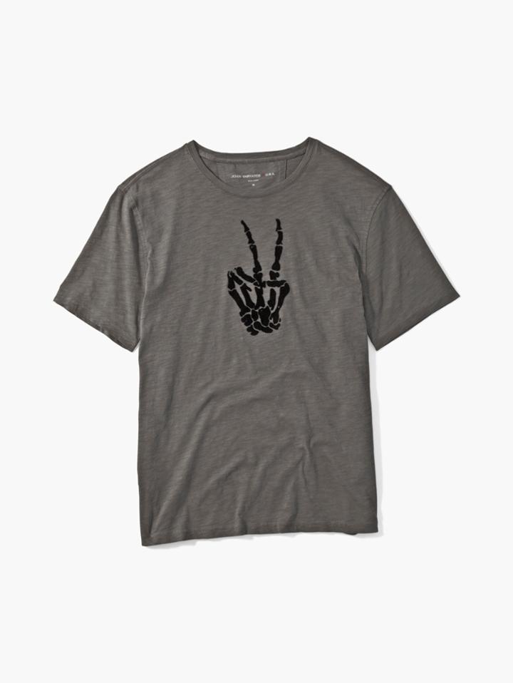 John Varvatos Peace Skeleton Tee Bluestone Size: Xs