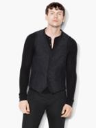 John Varvatos Textured Tape Trim Vest